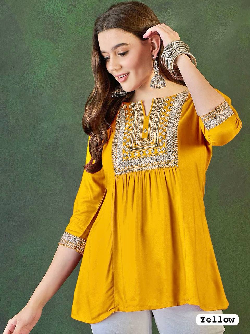Stylish Comfort Embroidered Short Length Kurti