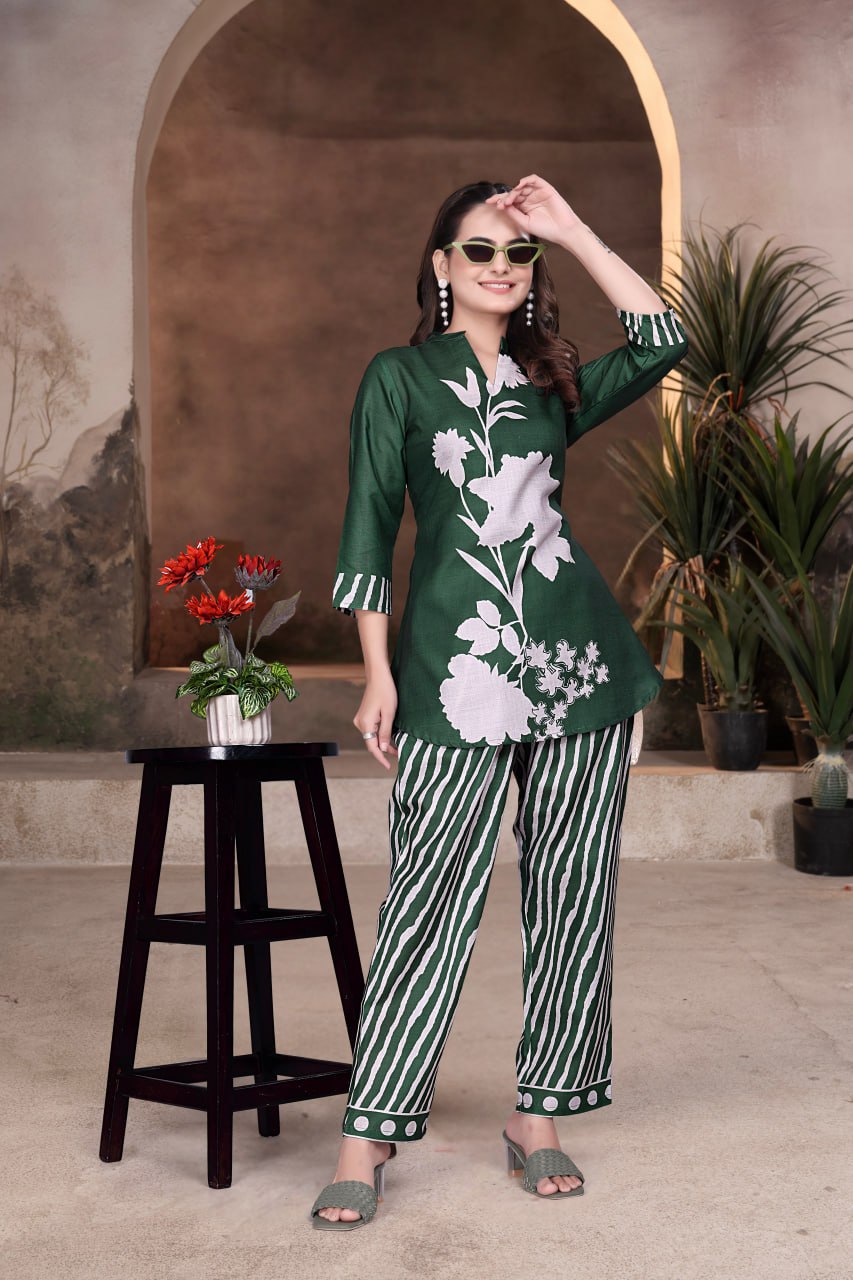 Premium Digital printed co-ord set For Women's