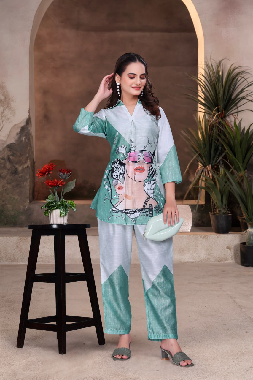 Premium Digital printed co-ord set For Women's
