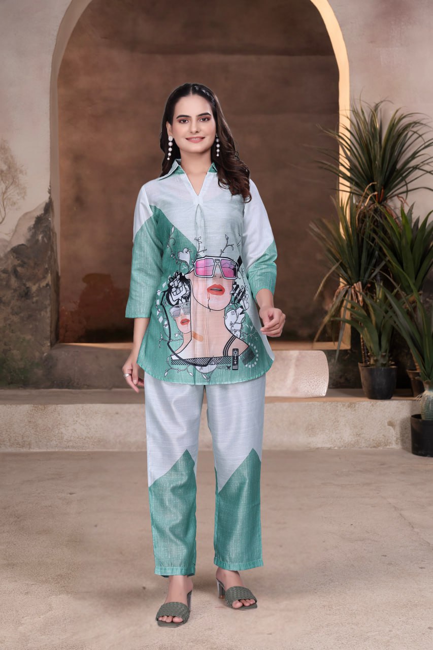 Premium Digital printed co-ord set For Women's