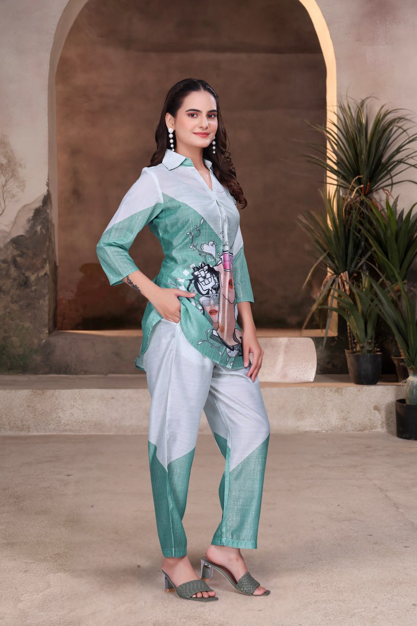 Premium Digital printed co-ord set For Women's