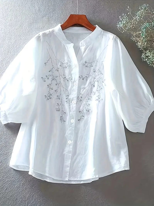 Pure Cotton Embroidered Oversize Shirt