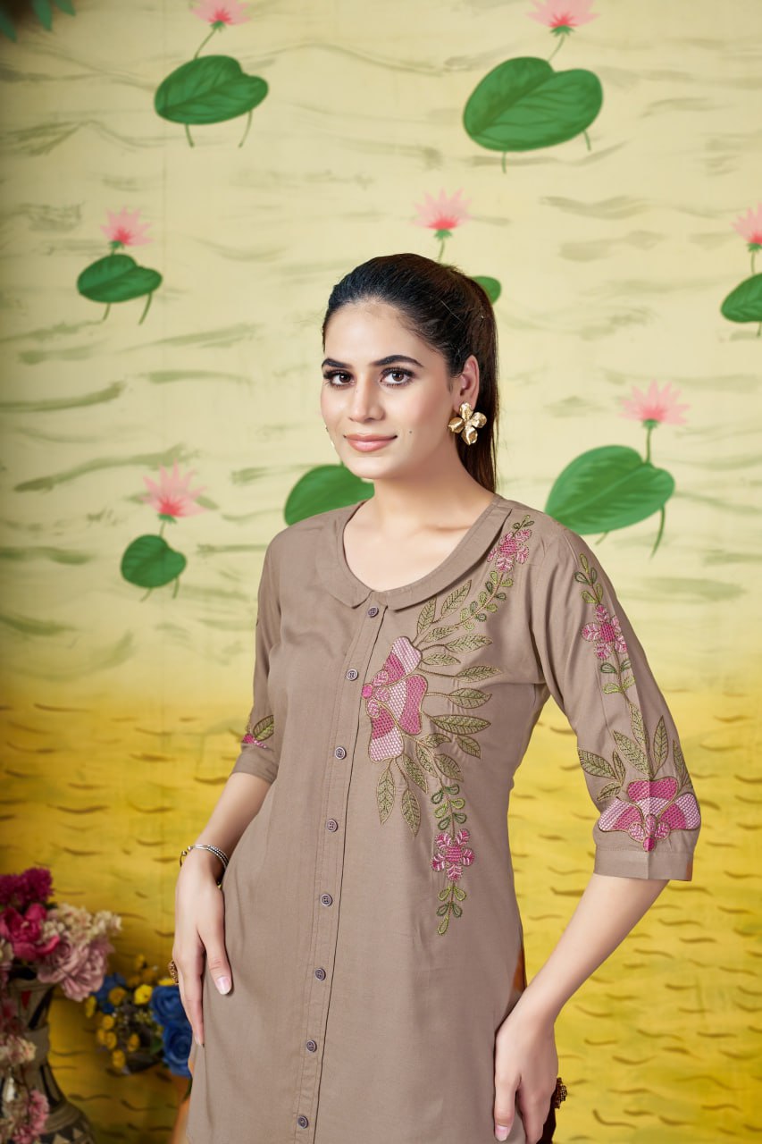 Multi Embroidery Thread work Co-Ord set For Women's