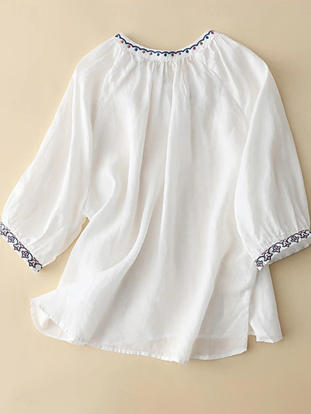 Pure Cotton Women’s Neck Embroidery Top..🌸