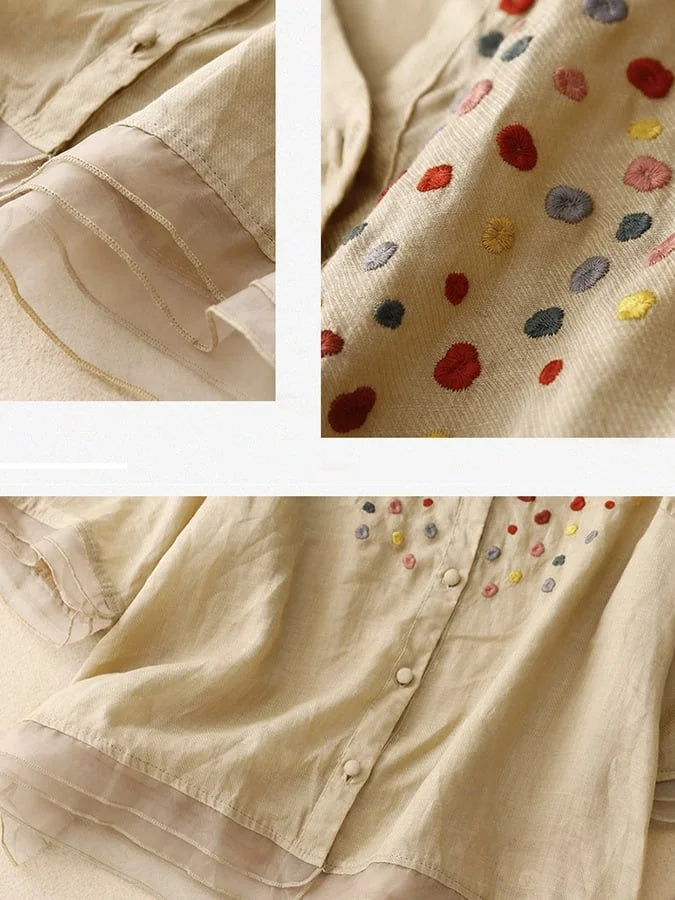 Pure Cotton Elegant Embroidered Shirt with Organza Layers..🌸✨