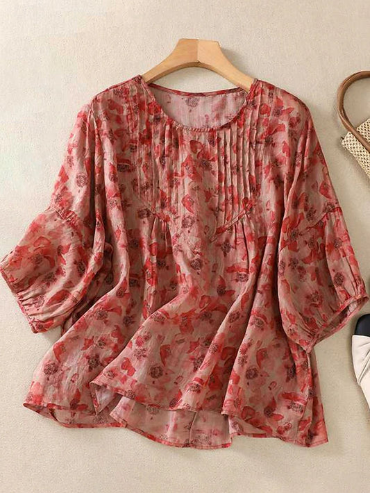 Pure Cotton Elegant Floral Printed Top..🥀✨