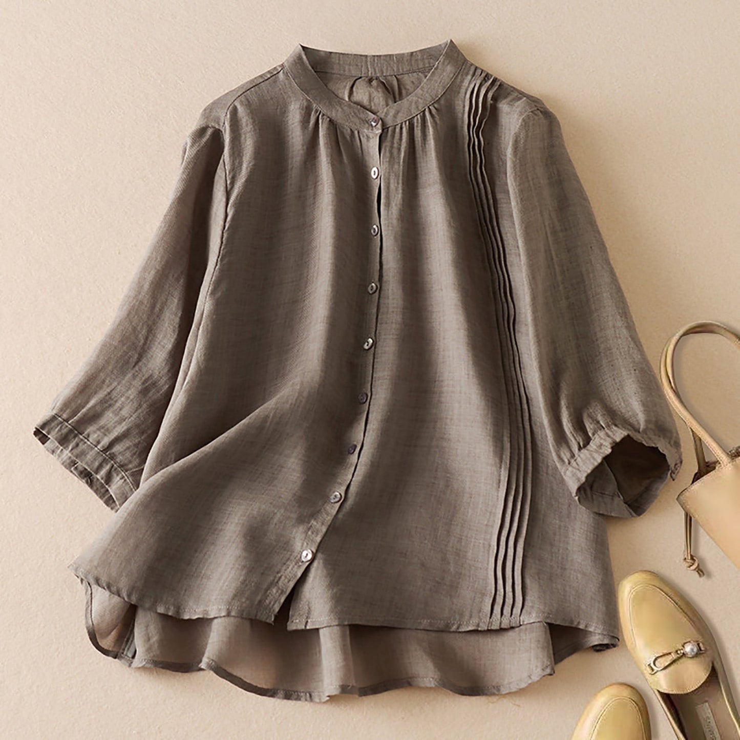 Stylish Pure Cotton Pleated Design Casual Shirt..✨✨
