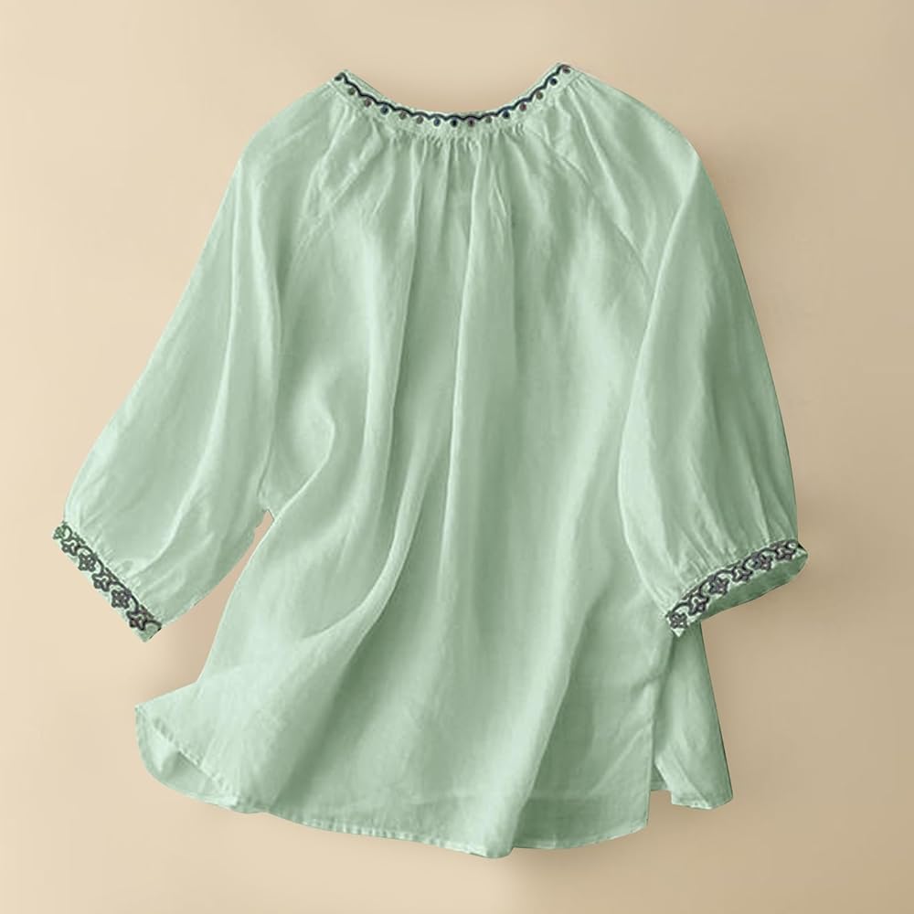 Pure Cotton Women’s Neck Embroidery Top..🌸