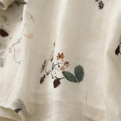 Elegant Cotton Floral Print Women’s Casual Top