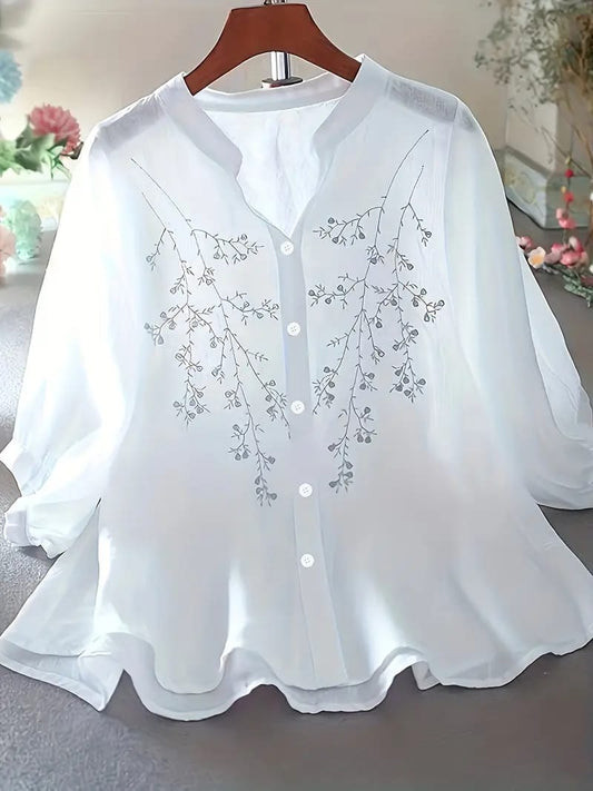 Pure Cotton Embroidered Oversize Shirt