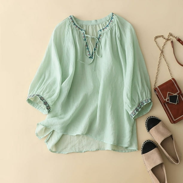 Pure Cotton Women’s Neck Embroidery Top..🌸