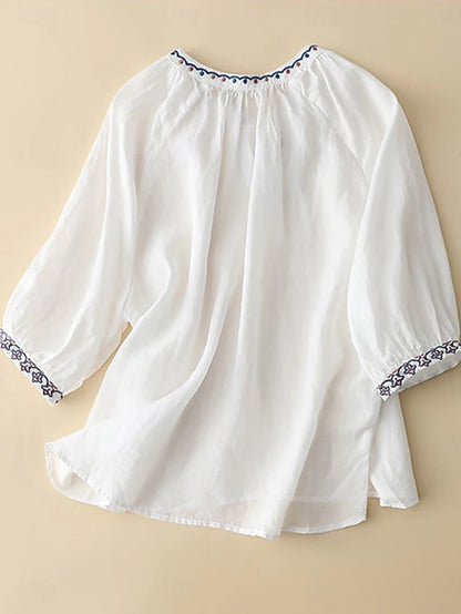 Pure Cotton Women’s Neck Embroidery Top..🌸
